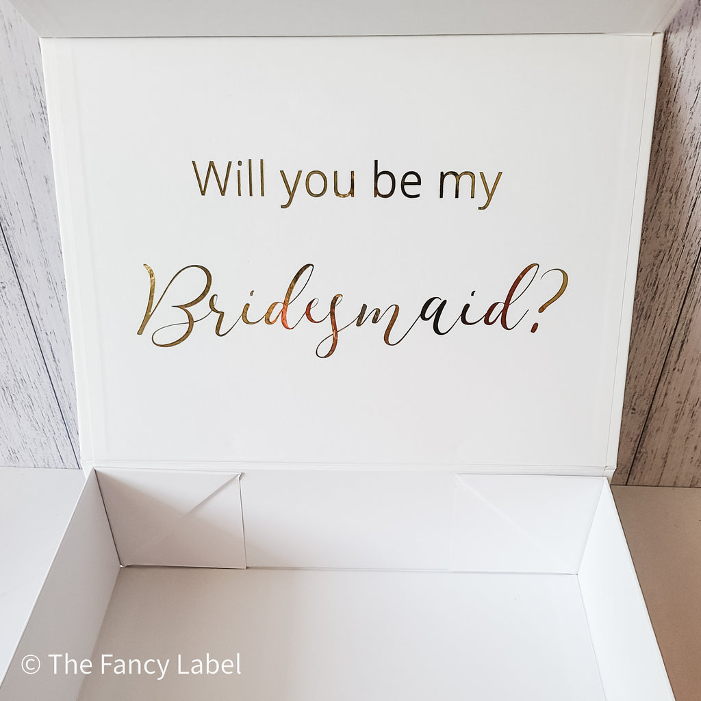 bridesmaid gift box hamper white proposal
