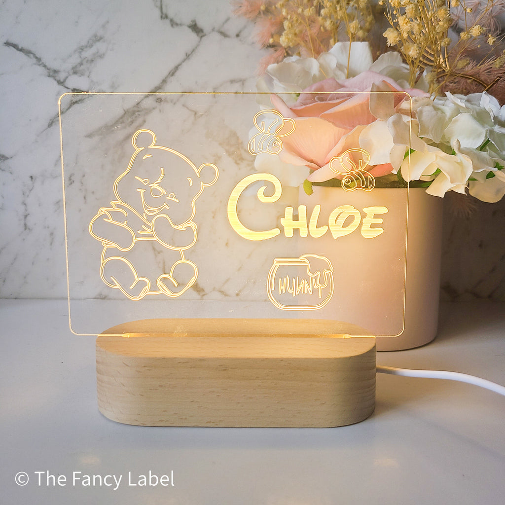 baby light pooh bear and honey nursery light
