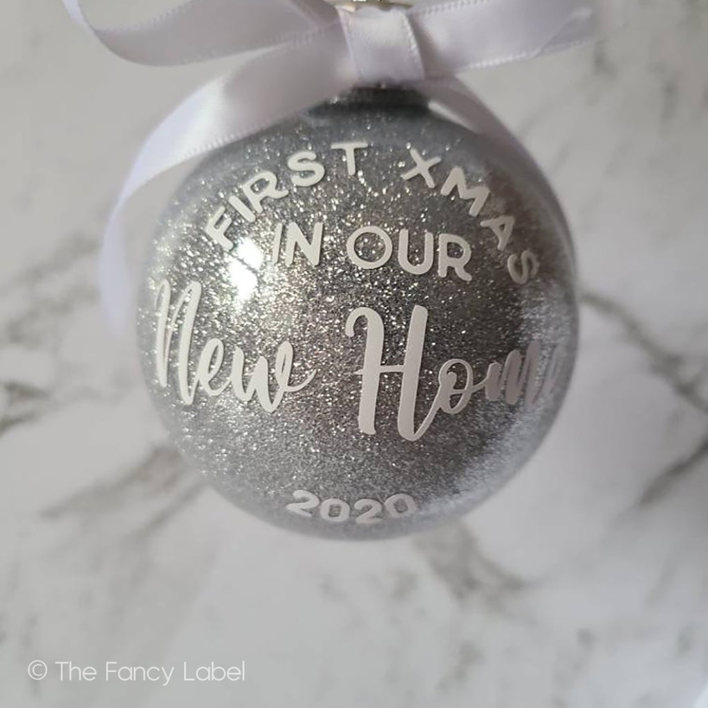First christmas in our new home bauble christmas tree personalised 