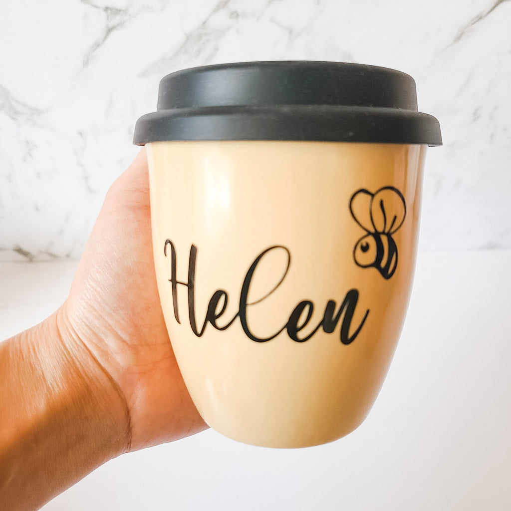 honey pot personalised reusable travel mug keep cup
