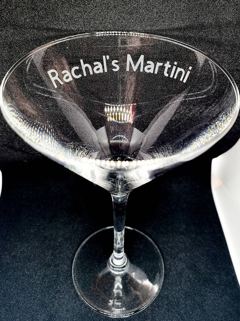 etched martini glass personalised