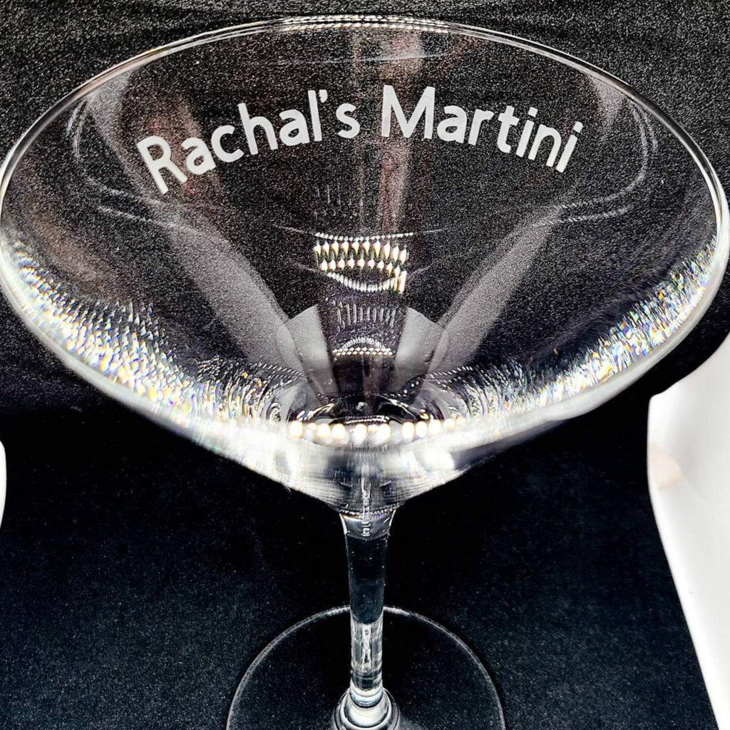 etched martini glass personalised