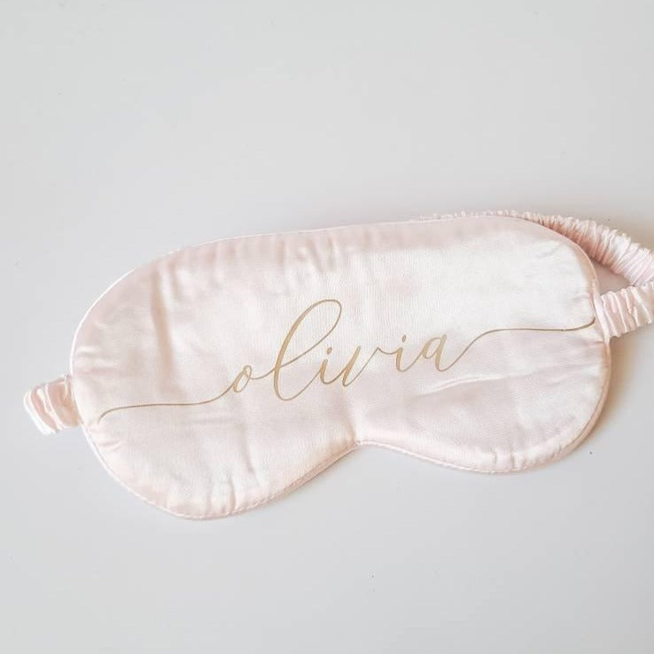 Personalised robe bridesmaid wedding favour eye mask