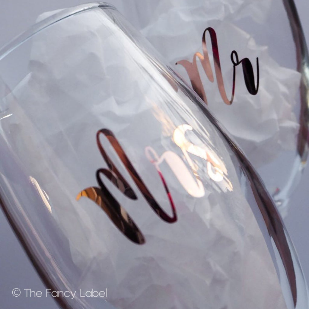 Mr and Mrs Couple Toasting Champagne Flute Glasses for Gifts in Australia