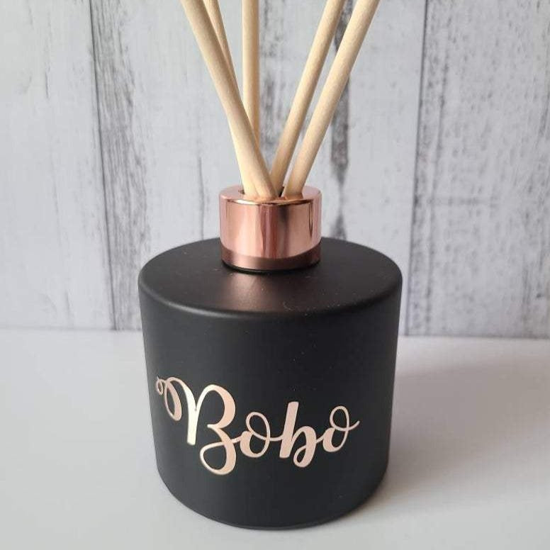 luxurious black and gold personalised diffuser lavender 