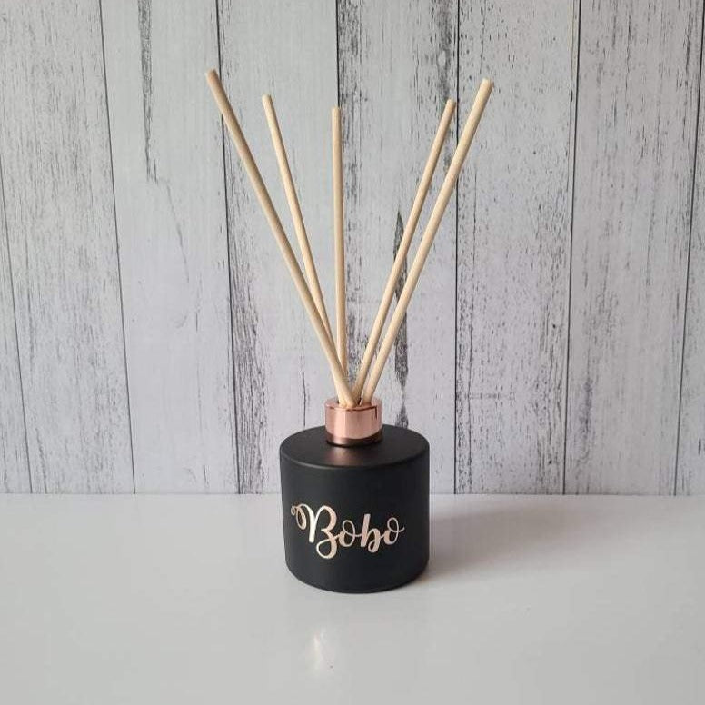 luxurious black and gold personalised diffuser lavender 