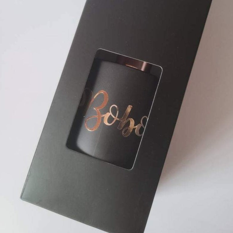 luxurious black and gold personalised diffuser lavender in box