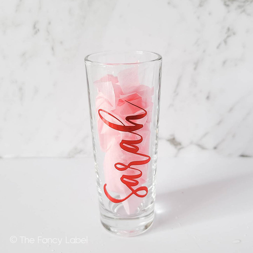 Double shot glass red personalised australia