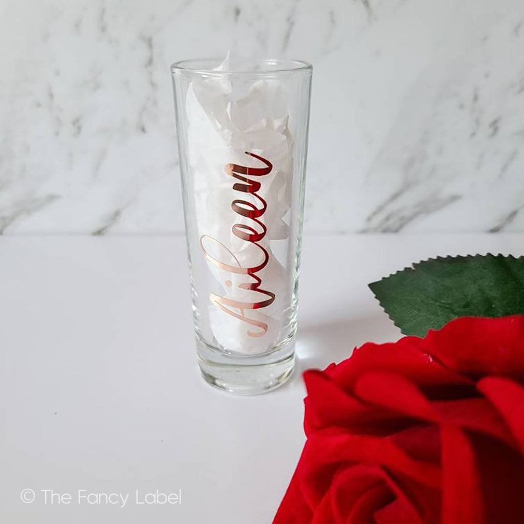 Double shot glass rose gold personalised australia