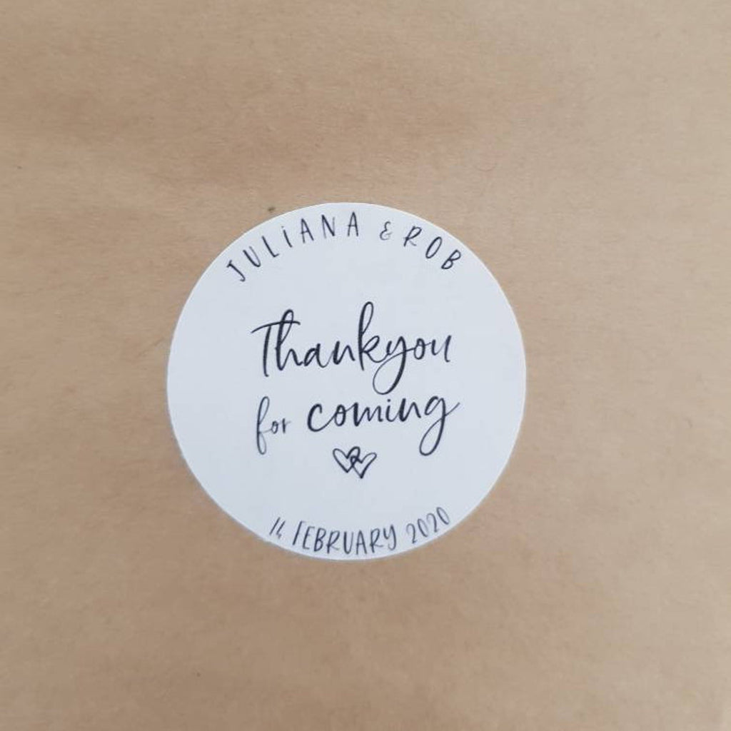 thankyou for coming stickers for guests wedding birthdays parties