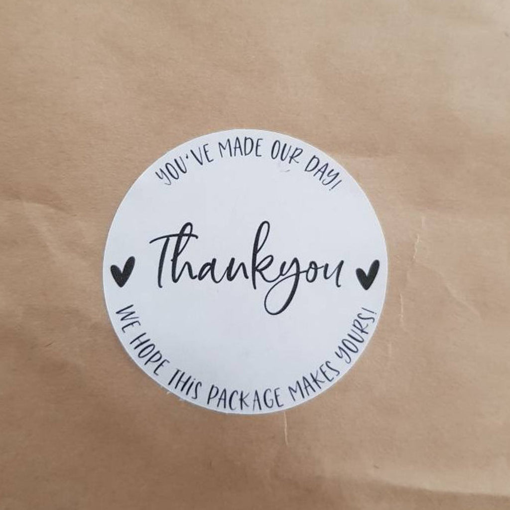 personalised thankyou stickers for small business owners, packaging 
