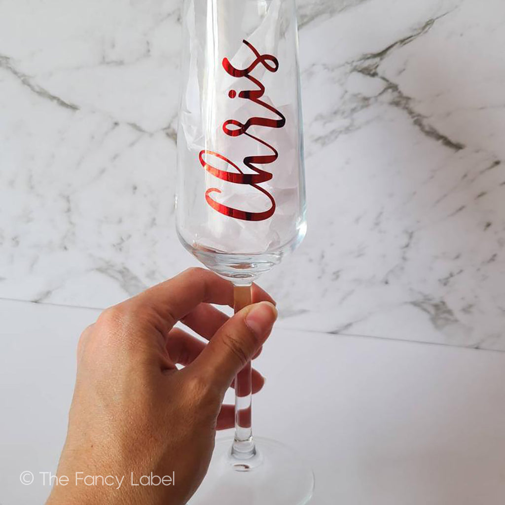 Champagne wine glass personalised australia