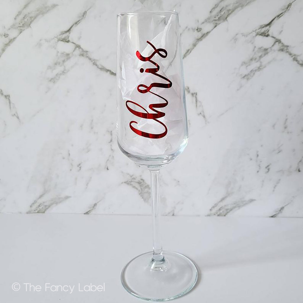 personalised champagne glass gift box with bear chocolates rose and personalised gift box